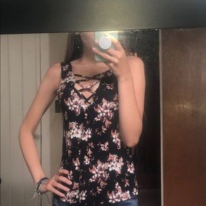 Floral American eagle shirt